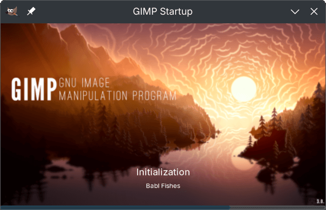 Screenshot of GIMP splash screen with correct Wilber icon on KDE Wayland, by Integral