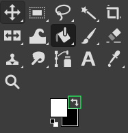 GIMP swap color foreground background